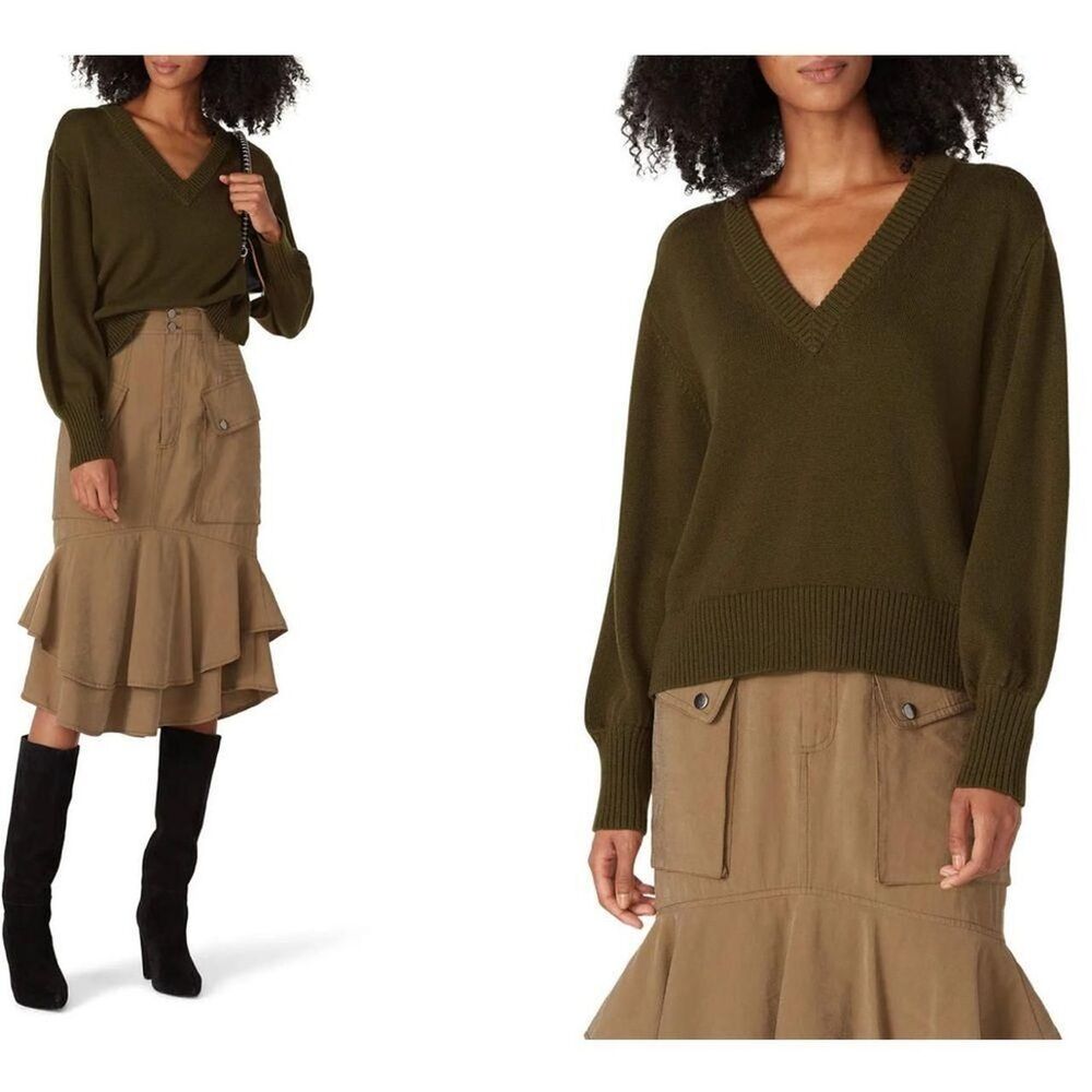 Marissa Webb Olive V-Neck Sweater